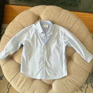 Little English Button Down Shirt - Light Blue Seersucker Check